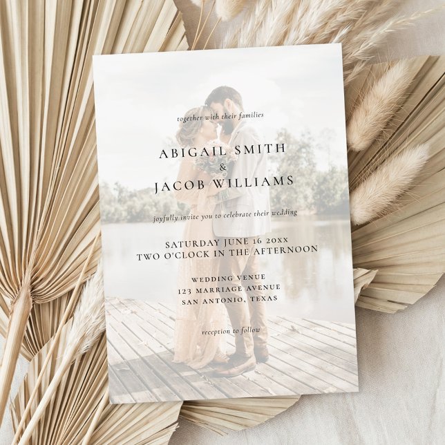 Simple Modern Elegant Photo Wedding Invitation (Creator Uploaded)