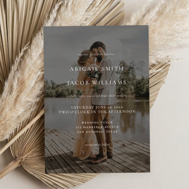 Simple Modern Elegant Photo Wedding Invitation (Creator Uploaded)
