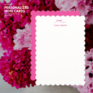 Simple Modern Elegant Pink Bow Card