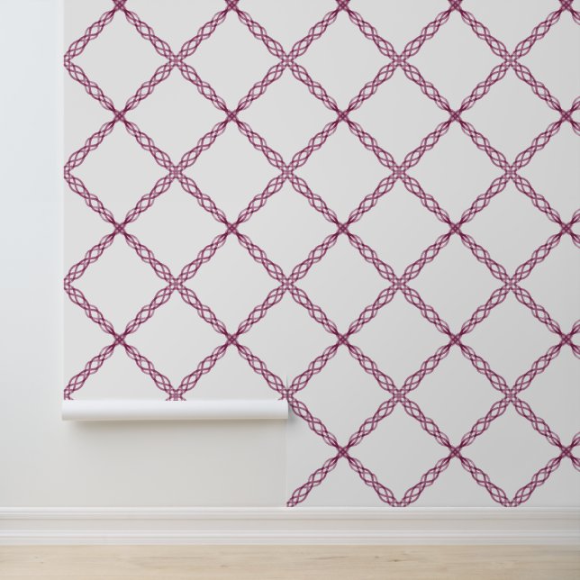 Simple Modern & Elegant Pink Diamond Swirl Wallpaper (Application)