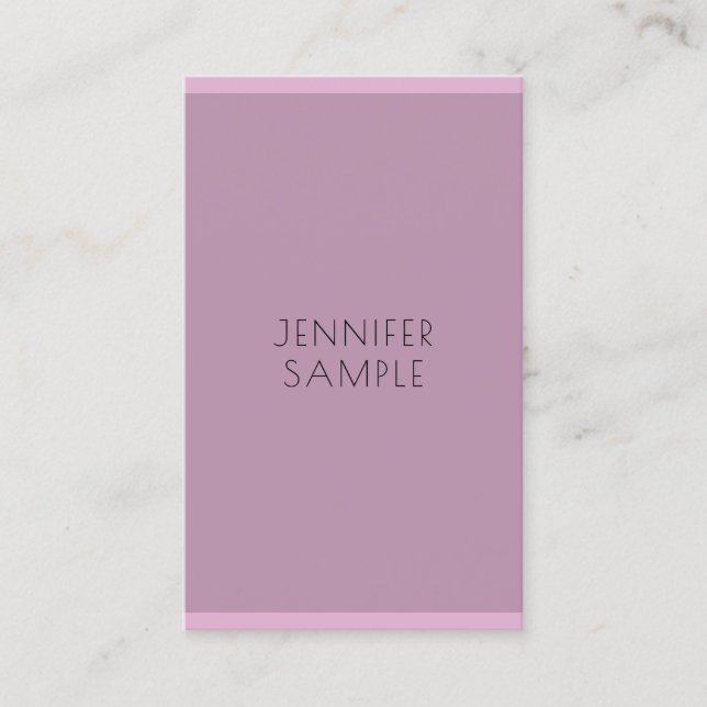 Simple Modern Elegant Purple Template Professional Business Card (Front)