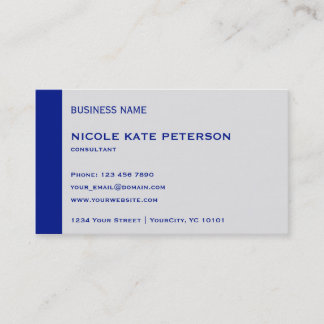 Simple Modern Elegant Reflex Blue Consultant Business Card