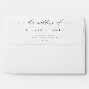 Simple Modern Elegant Return Address Wedding Envelope