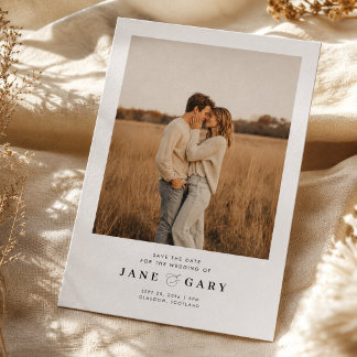 Simple Modern Elegant Rustic Boho Photo Budget Save The Date