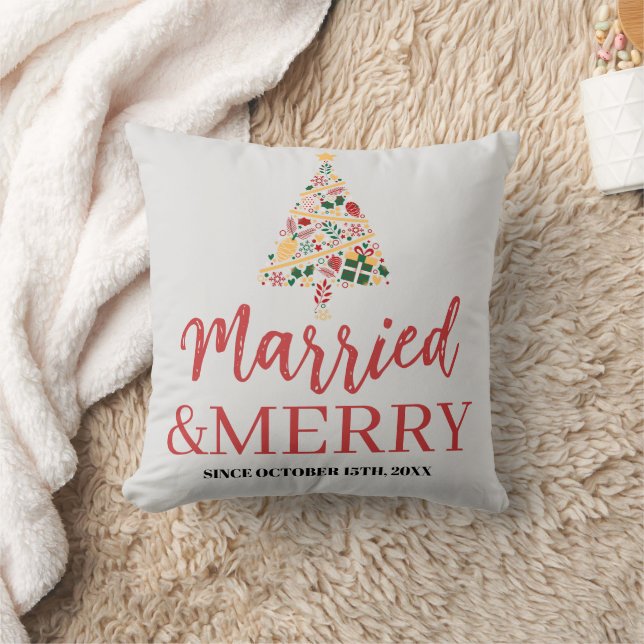 Simple Modern Elegant Script Christmas Party Cushion (Blanket)