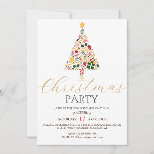 Simple Modern Elegant Script Christmas Party Invitation
