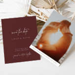 Simple Modern Elegant Script Photo Save the Date<br><div class="desc">Design features an handwritten font and modern minimalist design. Designed to coordinate with for the «AURORA» Wedding Invitation Collection. To change details, click «Personalise». To move the text or change the size, font, or colour, click «Click to customise further» It. View the collection link on this page to see all...</div>