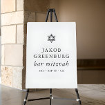 Simple Modern Elegant Star of David Bar Mitzvah<br><div class="desc">Design is composed of sans serif typography and playful cursive script typography on a simple background. 

Available here:
http://www.zazzle.com/store/selectpartysupplies</div>
