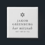 Simple Modern Elegant Star of David Bar Mitzvah 15 Cm Square Badge<br><div class="desc">Design is composed of sans serif typography and playful cursive script typography on a simple background. 

Available here:
http://www.zazzle.com/store/selectpartysupplies</div>