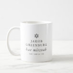 Simple Modern Elegant Star of David Bar Mitzvah Coffee Mug<br><div class="desc">Design is composed of sans serif typography and playful cursive script typography on a simple background. 

Available here:
http://www.zazzle.com/store/selectpartysupplies</div>