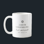 Simple Modern Elegant Star of David Bar Mitzvah Coffee Mug<br><div class="desc">Design is composed of sans serif typography and playful cursive script typography on a simple background. 

Available here:
http://www.zazzle.com/store/selectpartysupplies</div>