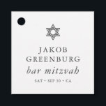 Simple Modern Elegant Star of David Bar Mitzvah Favour Tags<br><div class="desc">Design is composed of sans serif typography and playful cursive script typography on a simple background. 

Available here:
http://www.zazzle.com/store/selectpartysupplies</div>