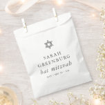 Simple Modern Elegant Star of David Bat Mitzvah Favour Bag<br><div class="desc">Design is composed of sans serif typography and playful cursive script typography on a simple background. 

Available here:
http://www.zazzle.com/store/selectpartysupplies</div>