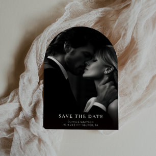Simple Modern Elegant Text and Photo Wedding Save The Date