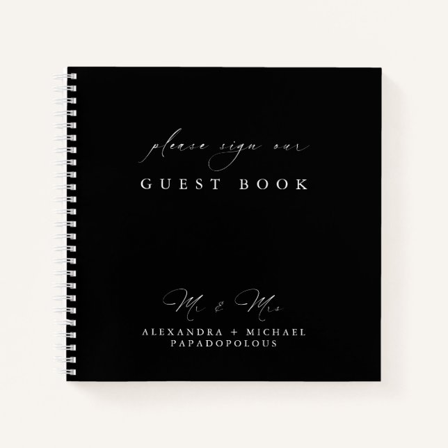 Simple Modern Elegant Wedding Guest Book (Front)