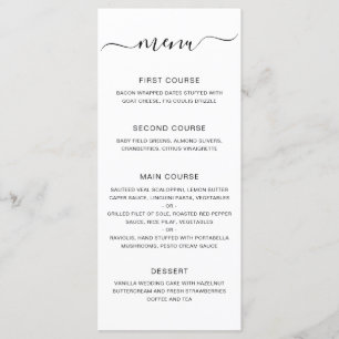 Simple Modern Elegant Wedding Menu