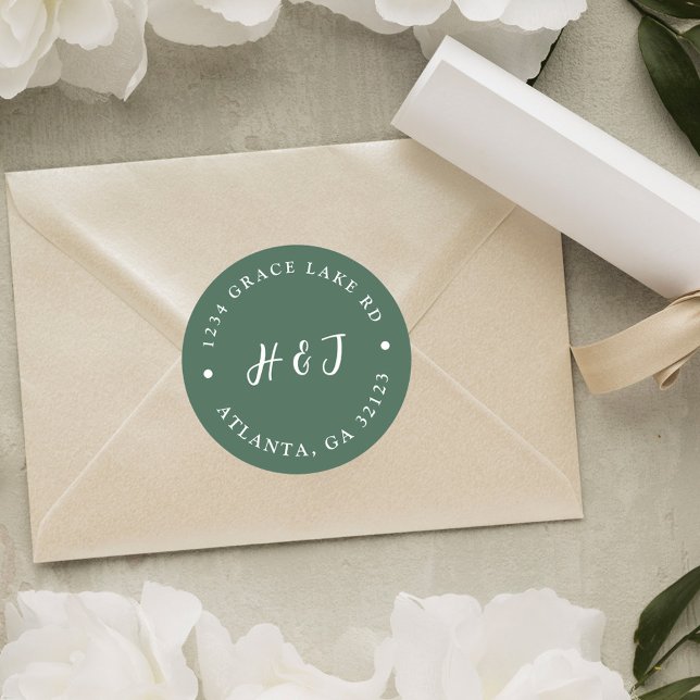 Simple Modern Elegant Wedding Return Address Classic Round Sticker (Simple Modern Elegant Wedding Return Address Classic Round Sticker)