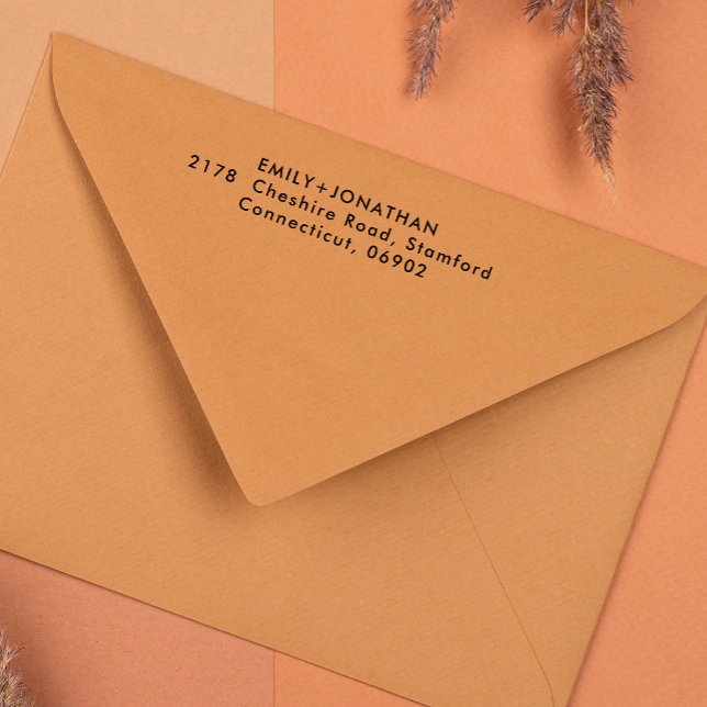 Simple Modern Elegant Wedding Return Address  Self-inking Stamp (Creator Uploaded)