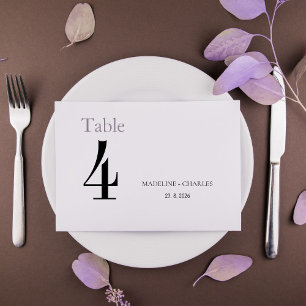 Simple Modern Elegant Wedding Table Number Card