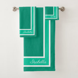 Simple Modern Emerald Bath Towel Set