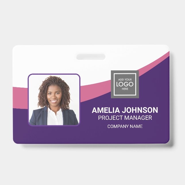 Simple Modern Employee Photo ID Badge (Front)