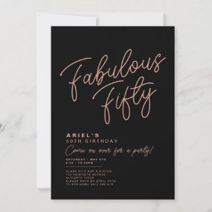 Simple Modern Fabulous Fifty Birthday Invitation