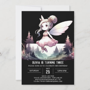 Simple Modern Fairy Birthday Invitation