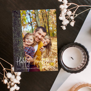 Simple Modern Fall Thanksgiving family Photo Holiday Card