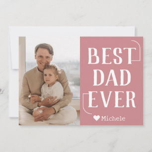 Simple Modern Family Fathers Day Photo Name Holiday Card