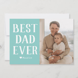 Simple Modern Family Fathers Day Photo Name Holiday Card