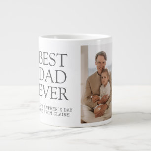 Simple Modern Family Fathers Day Photo Name Large Coffee Mug