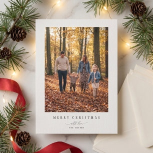 Simple Modern Family Fun One Photo Christmas Holiday Card