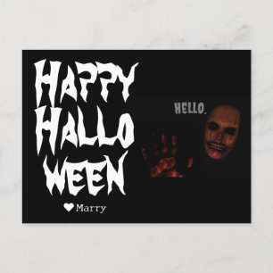 Simple Modern Family Happy Halloween Spooky Boo Holiday Postcard