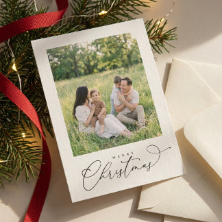 Simple Modern Family One Photo Christmas Card