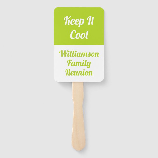 Simple Modern Family Reunion - Keep It Cool  Green Hand Fan (Back)