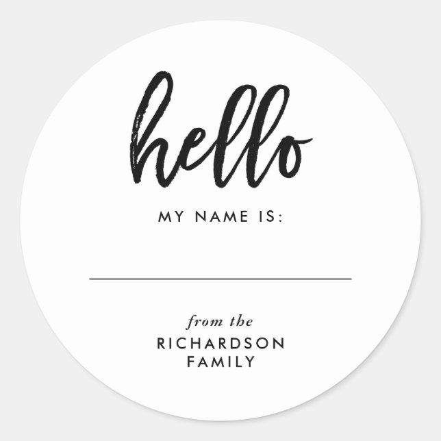 Simple Modern Family Reunion Name Tag (Front)