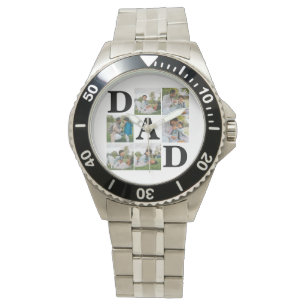 Simple Modern Fathers Day Dad 6 photo family  Watch
