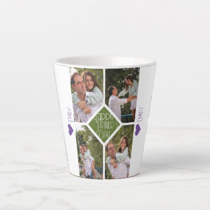 Simple Modern Fathers Day photo family collage Latte Mug