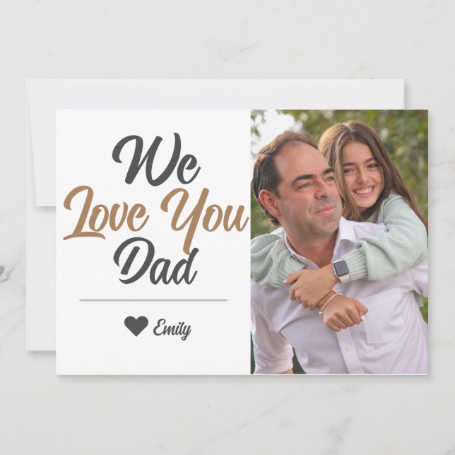 Simple Modern Fathers Day photo family Holiday Card (Front)