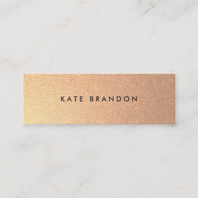 Simple Modern Faux Gold Beauty Salon Mini Business Card (Front)
