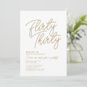Simple Modern Flirty Thirty Birthday Invitation