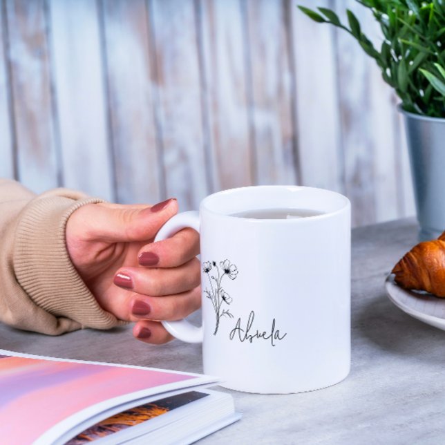 Simple Modern Floral Abuela Mug (Creator Uploaded)