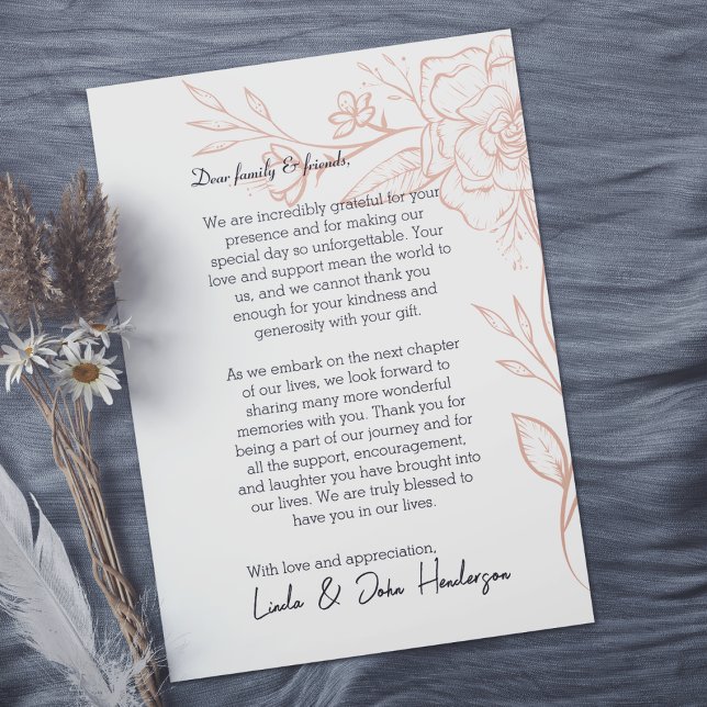 Simple Modern Floral QR Code Thank You Card (Leave a lasting impression and express your thanks in a truly special and meaningful way.)