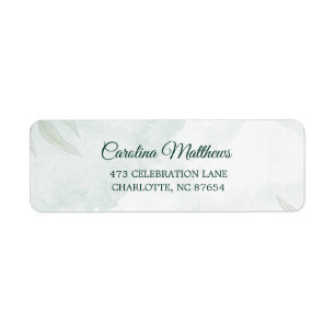 Simple Modern Floral Wedding Return Address Return Address Label