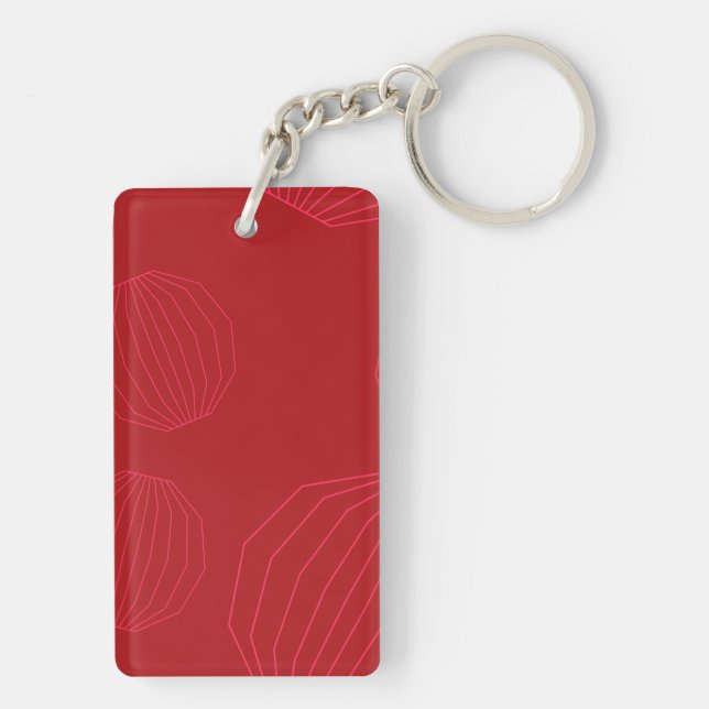 Simple, modern, flowing Christmas ornaments Key Ring (Back)