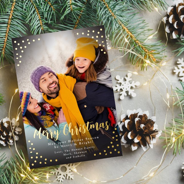 Simple Modern Foil Photo Christmas Card (Creator Uploaded)