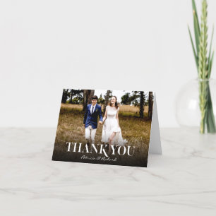 Simple Modern Font Wedding Thank You Photo