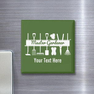 Simple Modern Forest Green Master Gardener Custom Magnet
