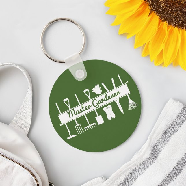 Simple Modern Forest Green Master Gardener Key Ring (Creator Uploaded)