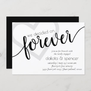 Simple Modern Forever   Heart Newlywed Brunch Invitation